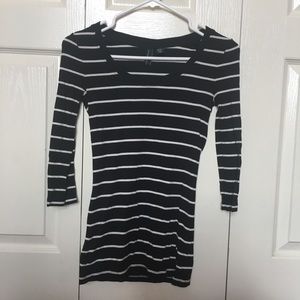 3/4 Sleeve Striped Tee